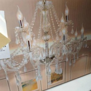 NEW FRENCH PROVINICIAL VINTAGE STYLE GLASS CHANDELIER CLEAR - 12 ARMS FITS E14