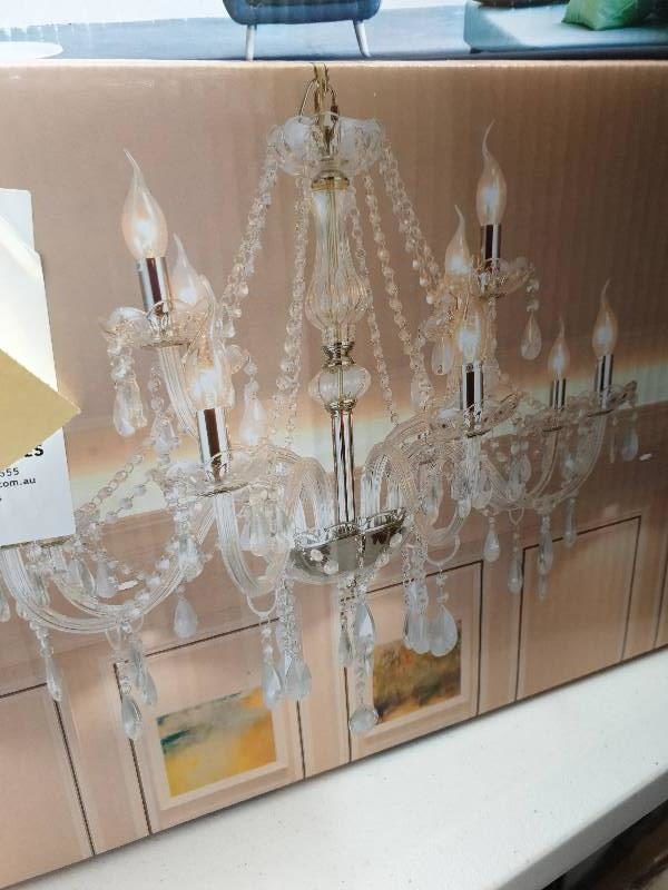 NEW FRENCH PROVINICIAL VINTAGE STYLE GLASS CHANDELIER CLEAR - 12 ARMS FITS E14