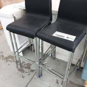 EX HIRE BLACK BAR STOOLS TEARS IN SEAT SOLD AS IS