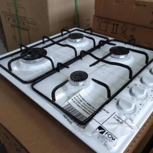 EURO WHITE 600MM GAS 4 BURNER COOKTOP WITH ONE TOUCH ELECTRONIC IGNITION WITH SIDE CONTROLS MODEL EPZ4GWH WITH 12 MONTH WARRANTY