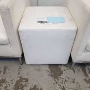 EX HIRE WHITE OTTOMANS SOLD AS IS