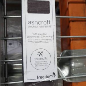 ASHCROFT BLOCK OUT ROLLER BLIND 60CMX210CM - CHARCOAL