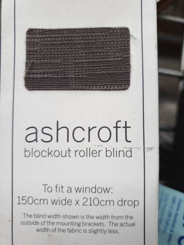 ASHCROFT BLOCK OUT ROLLER BLIND 210CMX210CM - CHARCOAL