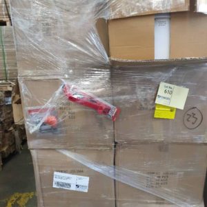 MIXED PALLET OF ASST'D GOODS INCL- RIGHT ANGLE DRILL ATTACHMENTS TIMBER SHAPING TOOLS ETC