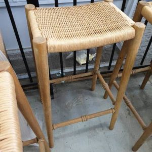 EX DISPLAY HOME FURNITURE - LOT OF 3 LIGHT TIMBER BAR STOOL SOLD AS IS