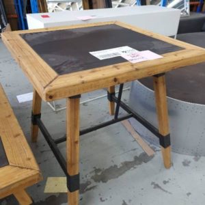 EX DISPLAY HOME FURNITURE - TIMBER SQUARE TABLE SOLD AS IS