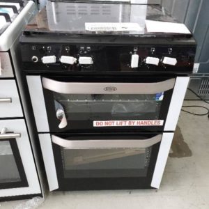 BELLING 600MM DUAL FUEL FREESTANDING DUAL FUEL DOUBLE OVEN WITH GLASS LID WITH 3 MONTH WARRANTY FSDF61DOWCS