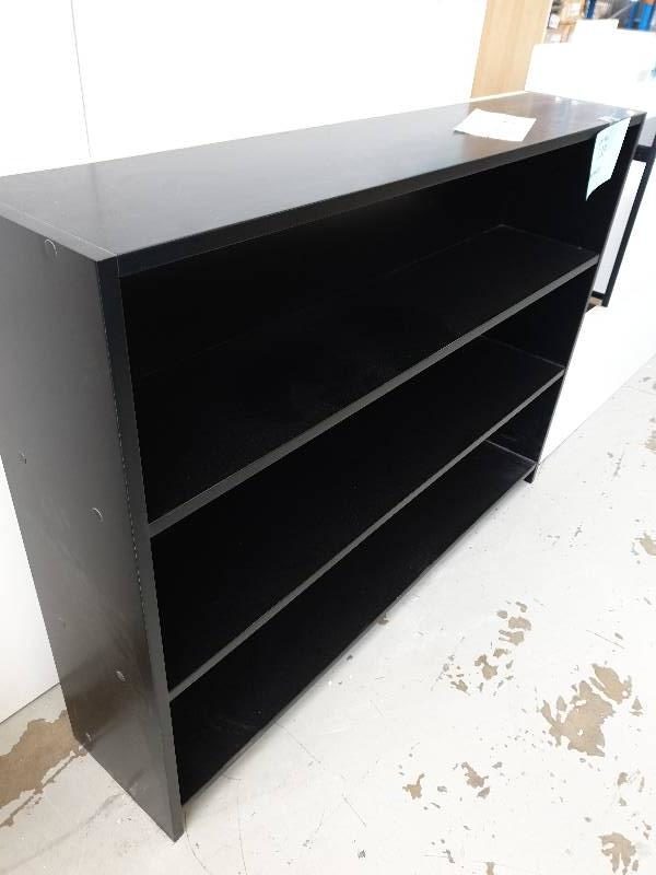 BLACK 2 PAC PAINTED BOOKCASE 1200MM W X 900MM HIGH