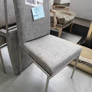 SECOND HAND FURNITURE - DINING CHAIR WITH CHROME LEGS SOLD AS IS