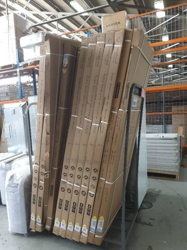 PALLET OF ASSORTED SHOWER SCREEN PANELS SOLD AS IS