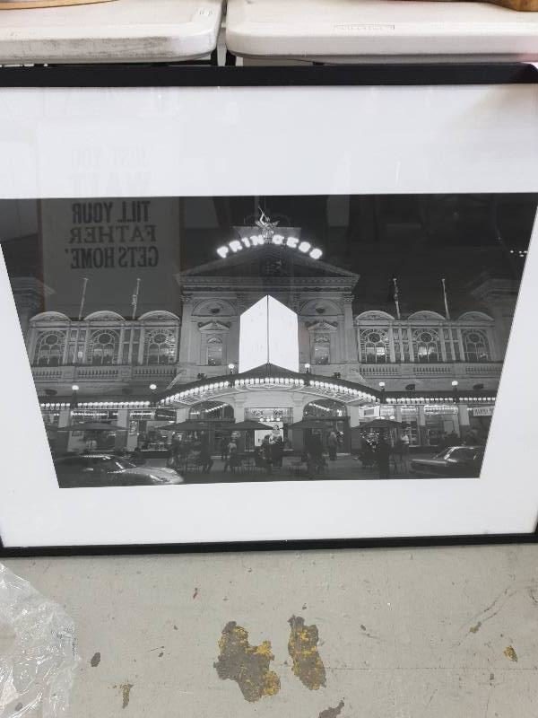 EX DISPLAY HOME FURNITURE - BLACK & WHITE PRINCESS THEATRE PRINT SOLD AS IS