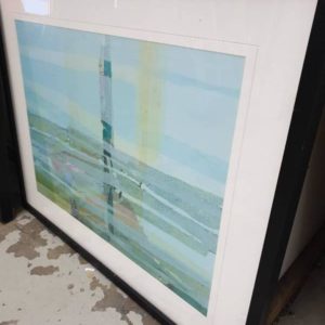 EX DISPLAY HOME FURNITURE - ABSTRACT PRINT - BLUE COLOURS SOLD AS IS
