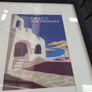 EX DISPLAY HOME FURNITURE - GREECE AIR FRANCE PRINT SOLD AS IS