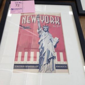 EX DISPLAY HOME FURNITURE - NEW YORK RED PRINT SOLD AS IS