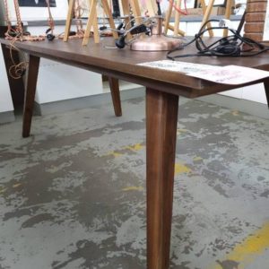 EX DISPLAY HOME FURNITURE - DARK TIMBER DINING TABLE 2200 X 1000MM SOLD AS IS
