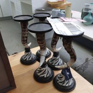 EX DISPLAY HOME DECOR - LOT OF 5 X CANDLE HOLDERS SOLD AS IS