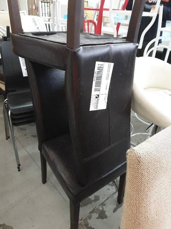 SECOND HAND FURNITURE - 2 X BROWN DINING CHAIR SOLD AS IS