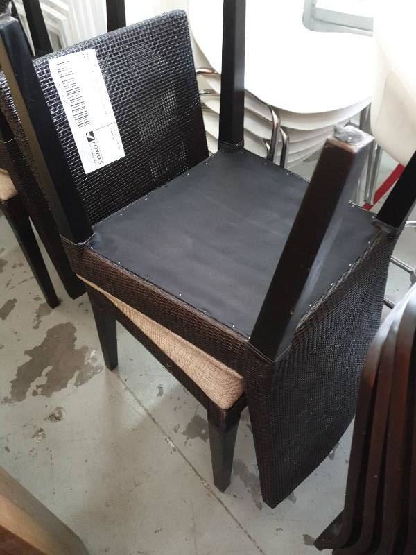 SECOND HAND FURNITURE - 4 X RATTAN DINING CHAIR SOLD AS IS