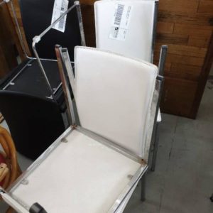 SECOND HAND FURNITURE - 4 X WHITE DINING CHAIR SOLD AS IS