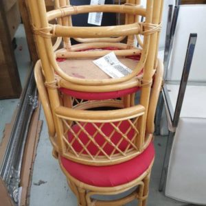 SECOND HAND FURNITURE - 2 X RED DINING CHAIR SOLD AS IS
