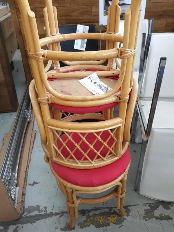 SECOND HAND FURNITURE - 2 X RED DINING CHAIR SOLD AS IS