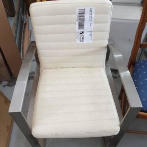 SECOND HAND FURNITURE - CREAM DINING CHAIR SOLD AS IS