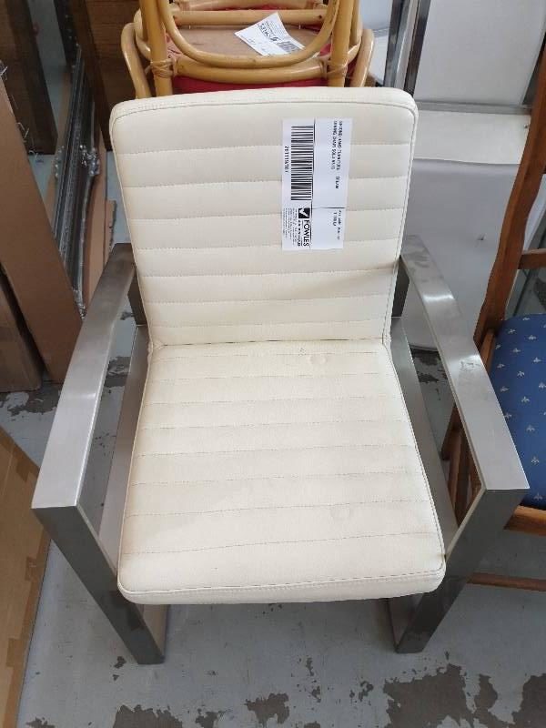 SECOND HAND FURNITURE - CREAM DINING CHAIR SOLD AS IS