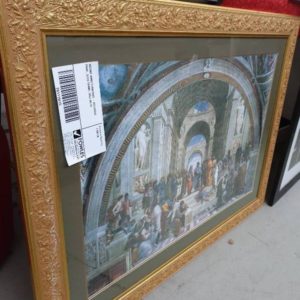 SECOND HAND FURNITURE - RELIGIOUS PRINT GOLD FRAME SOLD AS IS