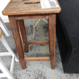 SECOND HAND FURNITURE - OLD TIMBER STOOL SOLD AS IS