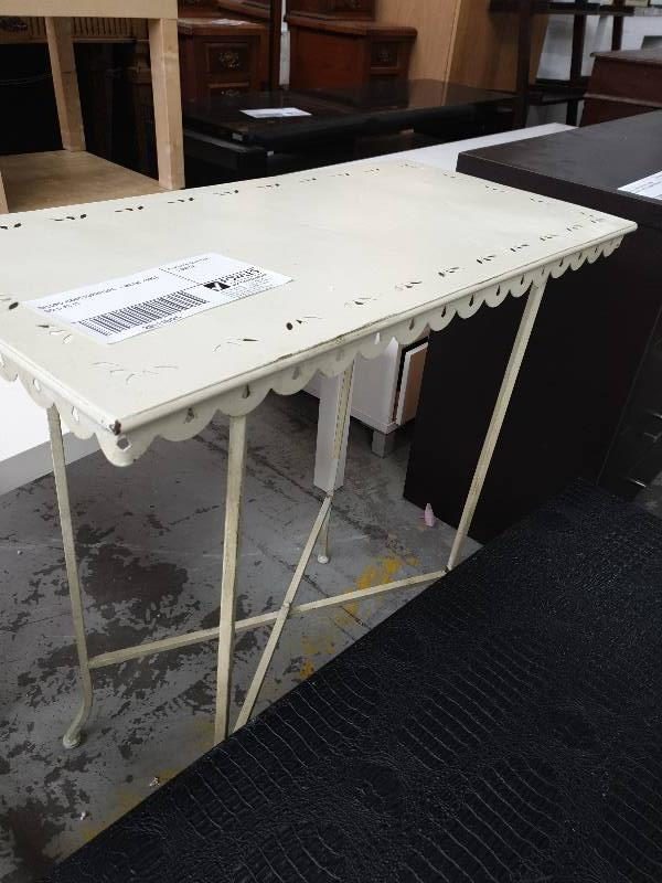 SECOND HAND FURNITURE - METAL TABLE SOLD AS IS