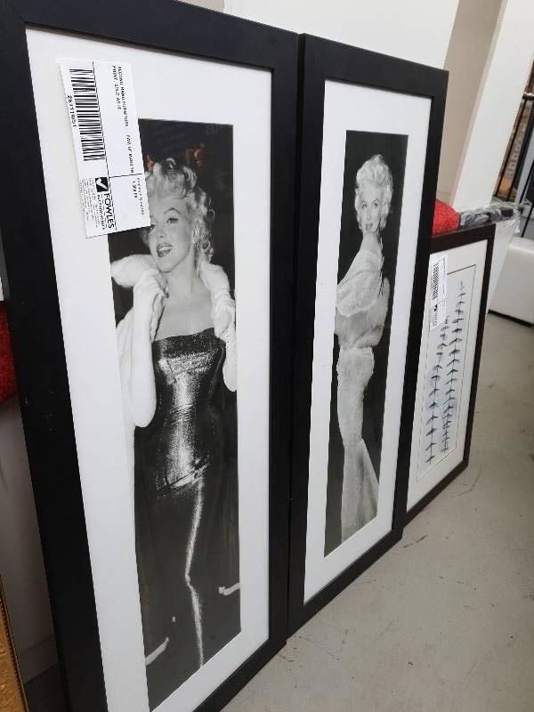 SECOND HAND FURNITURE - PAIR OF MARILYN PRINT SOLD AS IS