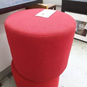 SECOND HAND FURNITURE - RED OTTOMAN SOLD AS IS