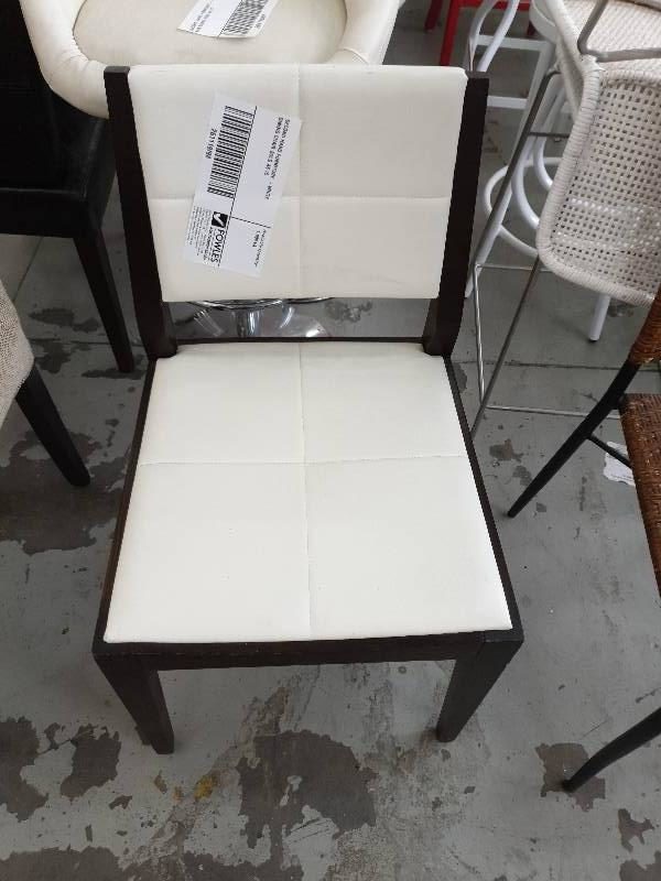 SECOND HAND FURNITURE - WHITE DINING CHAIR SOLD AS IS