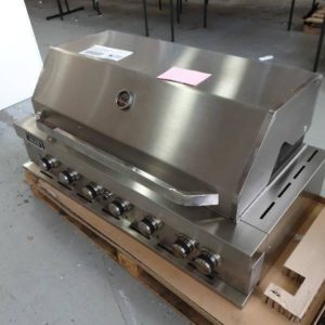 EX DISPLAY EURO 1200MM BUILT IN BBQ 6 BURNERS BLUE LED LIGHT KNOBS 304 GRADE S/STEEL MODEL EAL1200RBQ WITH 6 MONTH WARRANTY