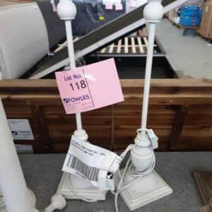 EX DISPLAY HOME FURNITURE - WHITE ANTIQUE STYLE LAMP BASE