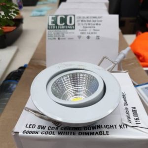 LED 8W COB CEILING DOWNLIGHT KIT 6000K COOL WHITE DIMMABLE