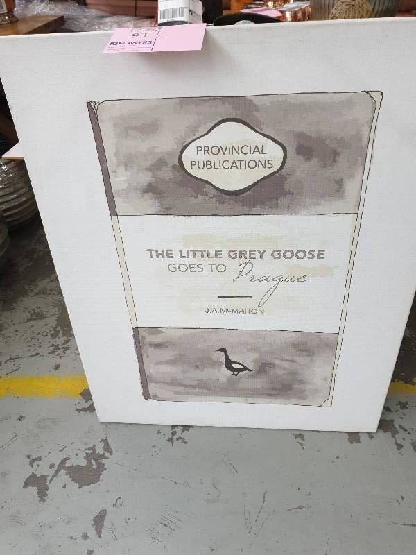 EX DISPLAY HOME FURNITURE - LITTLE GREY GOOSE PRINT SOLD AS IS