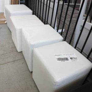SECOND HAND FURNITURE - LOT OF 4 WHITE CUBE SOLD AS IS