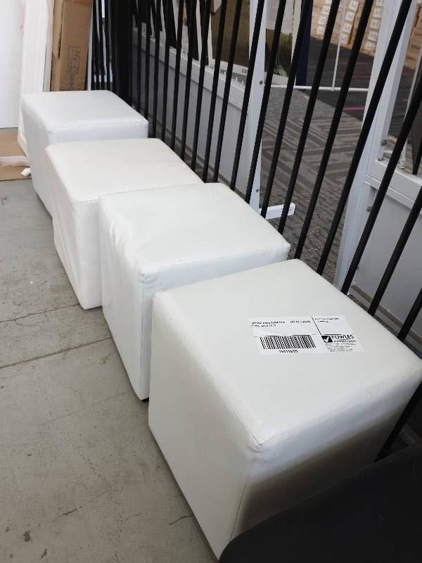SECOND HAND FURNITURE - LOT OF 4 WHITE CUBE SOLD AS IS