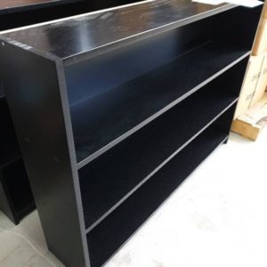 BLACK 2 PAC PAINTED BOOKCASE 1200MM W X 900MM HIGH