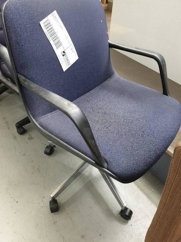 SECOND HAND FURNITURE - 2 X BLUE OFFICE CHAIR SOLD AS IS