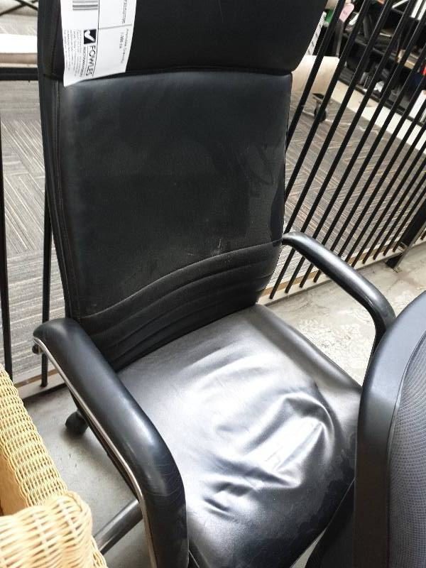 SECOND HAND FURNITURE - BLACK EXECUTIVE CHAIR SOLD AS IS