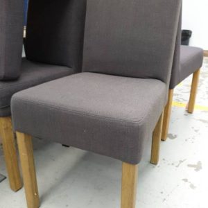 EX DISPLAY HOME FURNITURE - GLOBE WEST GREY UPHOLSTERED DINING CHAIR SOLD AS IS
