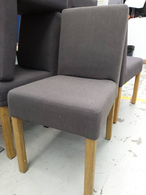 EX DISPLAY HOME FURNITURE - GLOBE WEST GREY UPHOLSTERED DINING CHAIR SOLD AS IS