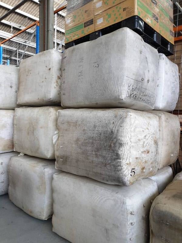 UNDER INSTRUCTIONS FROM INSURER: BULK LOT OF 5 WOOL BALES SALVAGED AND SCOURED FROM TRANSPORT FIRE. AWTA TEST DATA AVAILABLE UPON REQUEST. TO BE SOLD AS ONE LOT. BALES DY02 1 -5