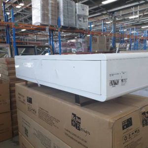 BV2011 WHITE LOW LINE TV CABINET 2 PAC PAINTED FINISH