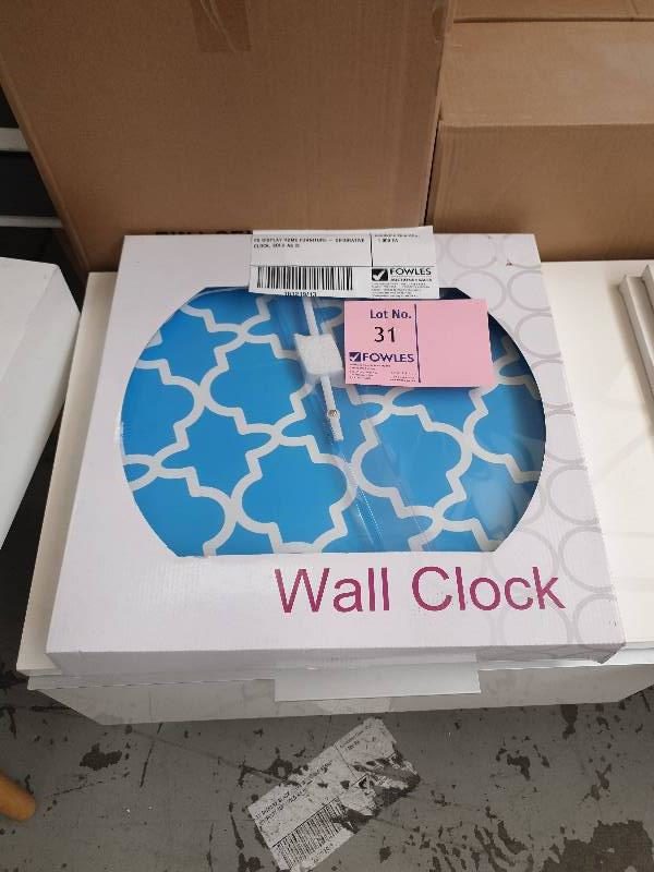 EX DISPLAY HOME FURNITURE - DECORATIVE CLOCK SOLD AS IS