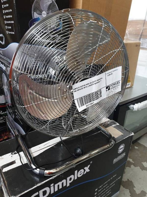 DIMPLEX DCPF50 HIGH VELOCITY PEDASTAL FAN RRP$169 WITH 3 MONTH WARRANTY