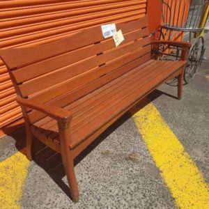 EX DISPLAY HOME FURNITURE - TIMBER BENCH SEAT SOLD AS IS