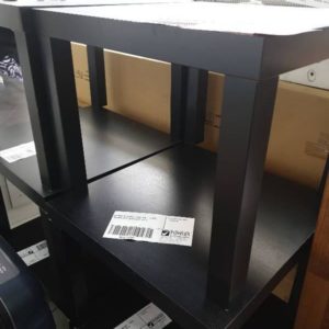 EX DISPLAY HOME FURNITURE - BLACK SQUARE SIDE TABLE SOLD AS IS